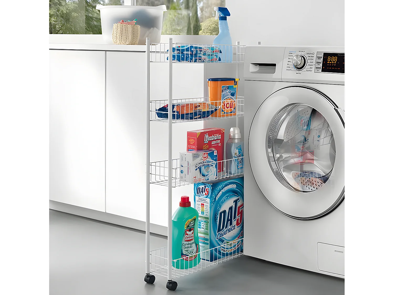 Étagère Multiuso 3 Étages FINO 4 de Metaltex. Finition Polytherm® Couleur Argent