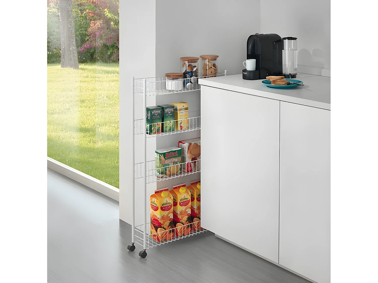 Étagère Multiuso 3 Étages FINO 4 de Metaltex. Finition Polytherm® Couleur Argent