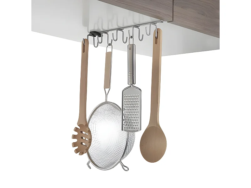 Metaltex MY-HOOKS Double Crochet à Suspendre, Finition Polytherm® Couleur Argentée