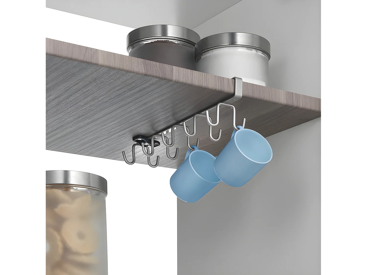 Metaltex MY-HOOKS Double Crochet à Suspendre, Finition Polytherm® Couleur Argentée