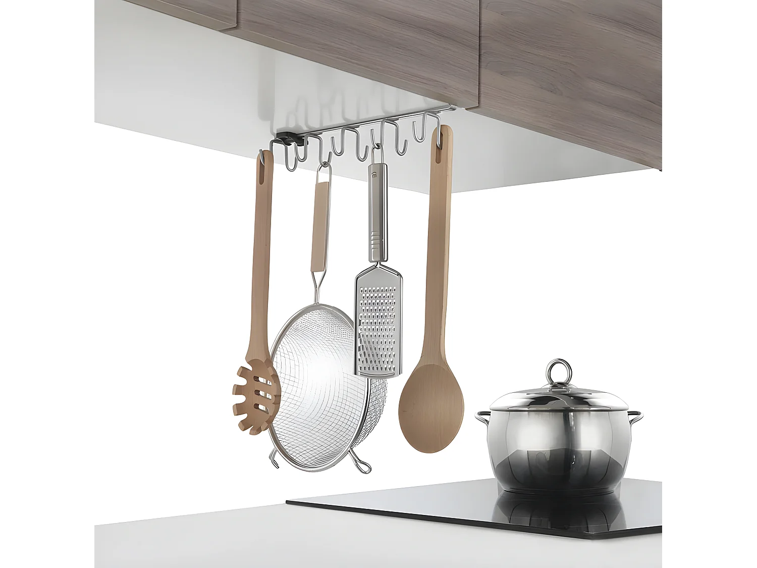 Metaltex MY-HOOKS Double Crochet à Suspendre, Finition Polytherm® Couleur Argentée