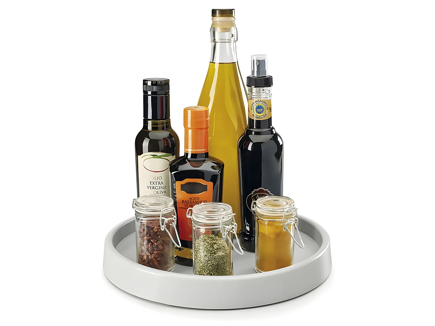 Draaibare 1-Niveaus Organizer GIRO 1 van Metaltex van Grijs Kunststof Ø28 x 4 cm