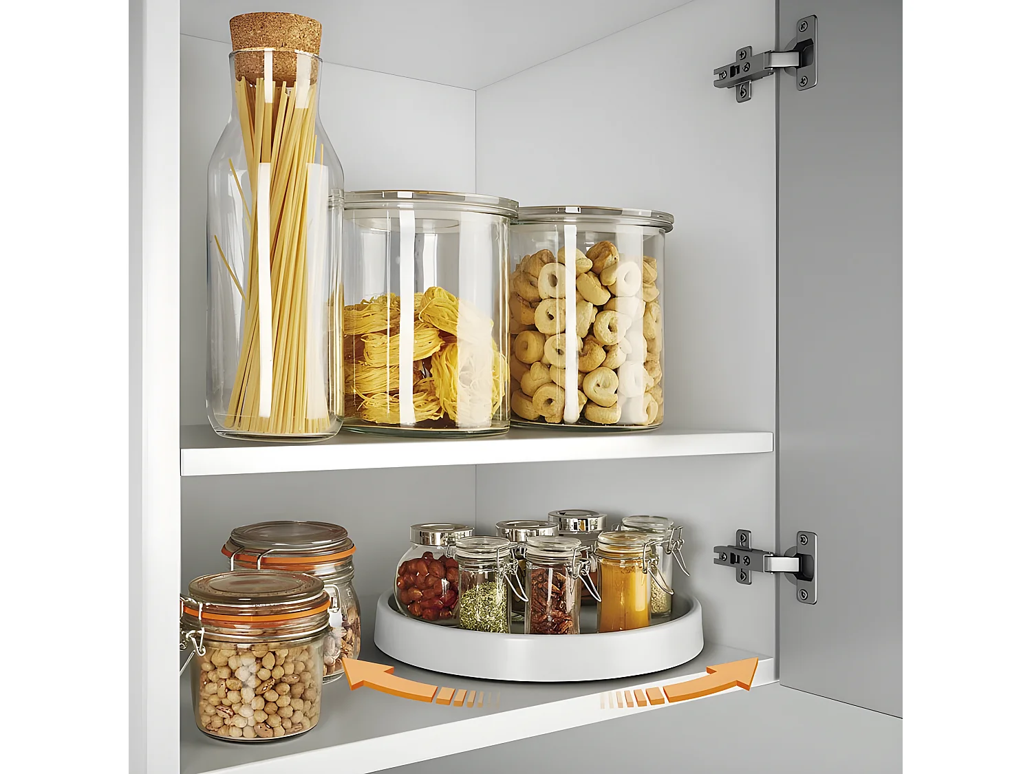 Draaibare 1-Niveaus Organizer GIRO 1 van Metaltex van Grijs Kunststof Ø28 x 4 cm