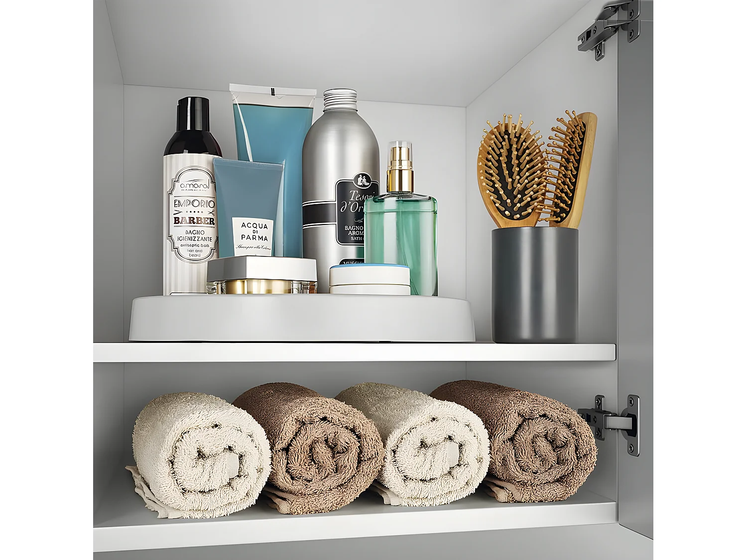 Draaibare 1-Niveaus Organizer GIRO 1 van Metaltex van Grijs Kunststof Ø28 x 4 cm