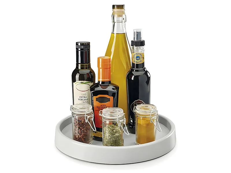 Draaibare 1-Niveaus Organizer GIRO 1 van Metaltex van Grijs Kunststof Ø28 x 4 cm