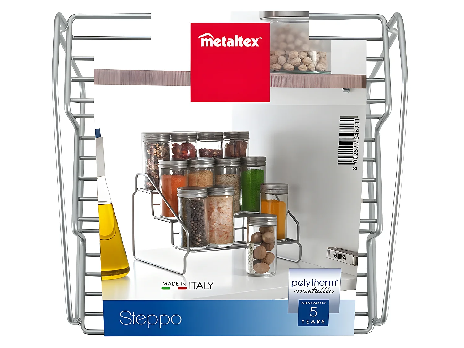 Regal 3 Ebenen STEPPO Metaltex Grau 20x18x15 cm