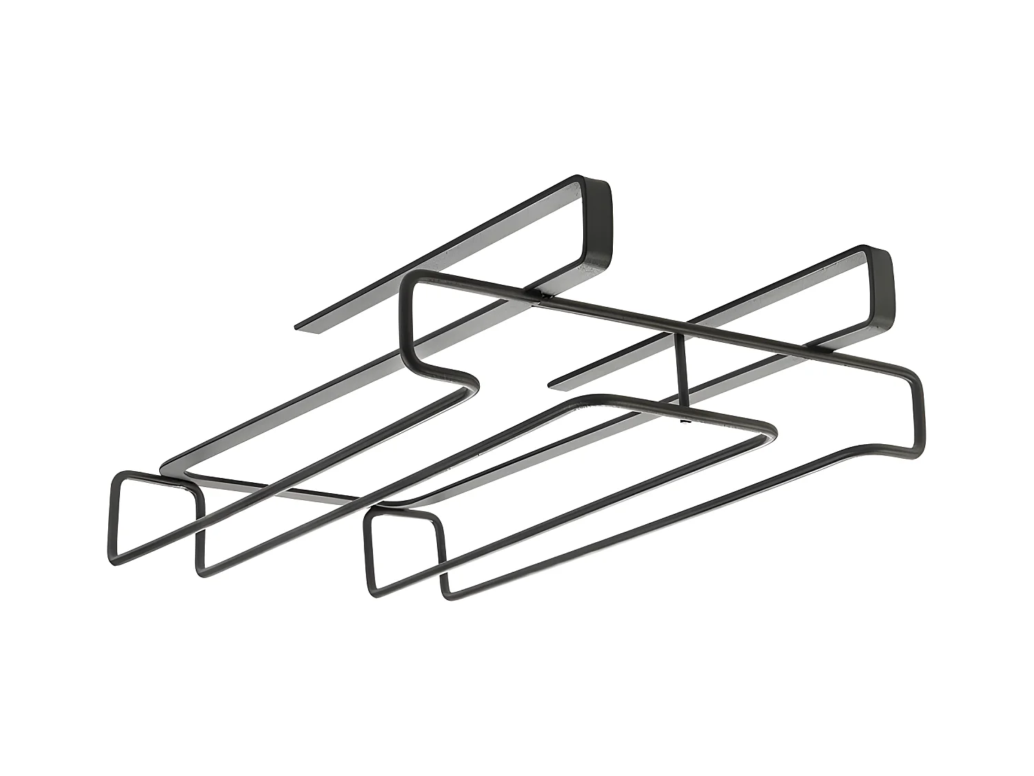 Support Double pour Verres MY GLASS Série LAVA Metaltex. Finition Touch-Therm® Couleur Noir