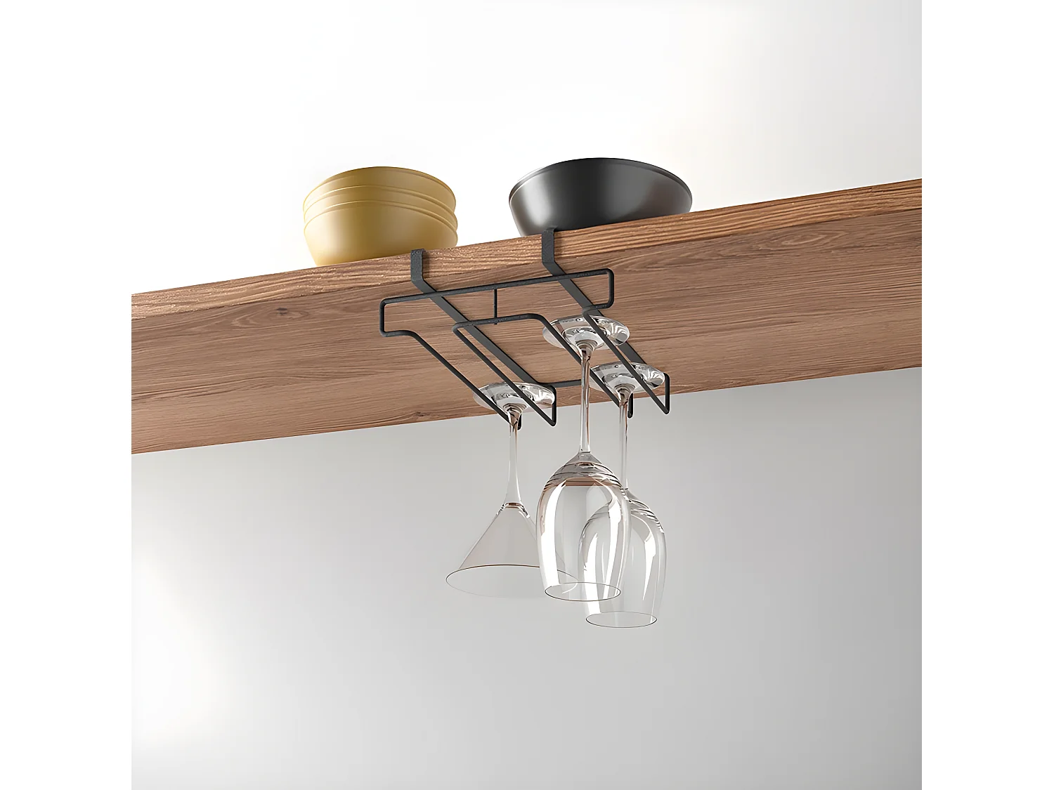 Support Double pour Verres MY GLASS Série LAVA Metaltex. Finition Touch-Therm® Couleur Noir