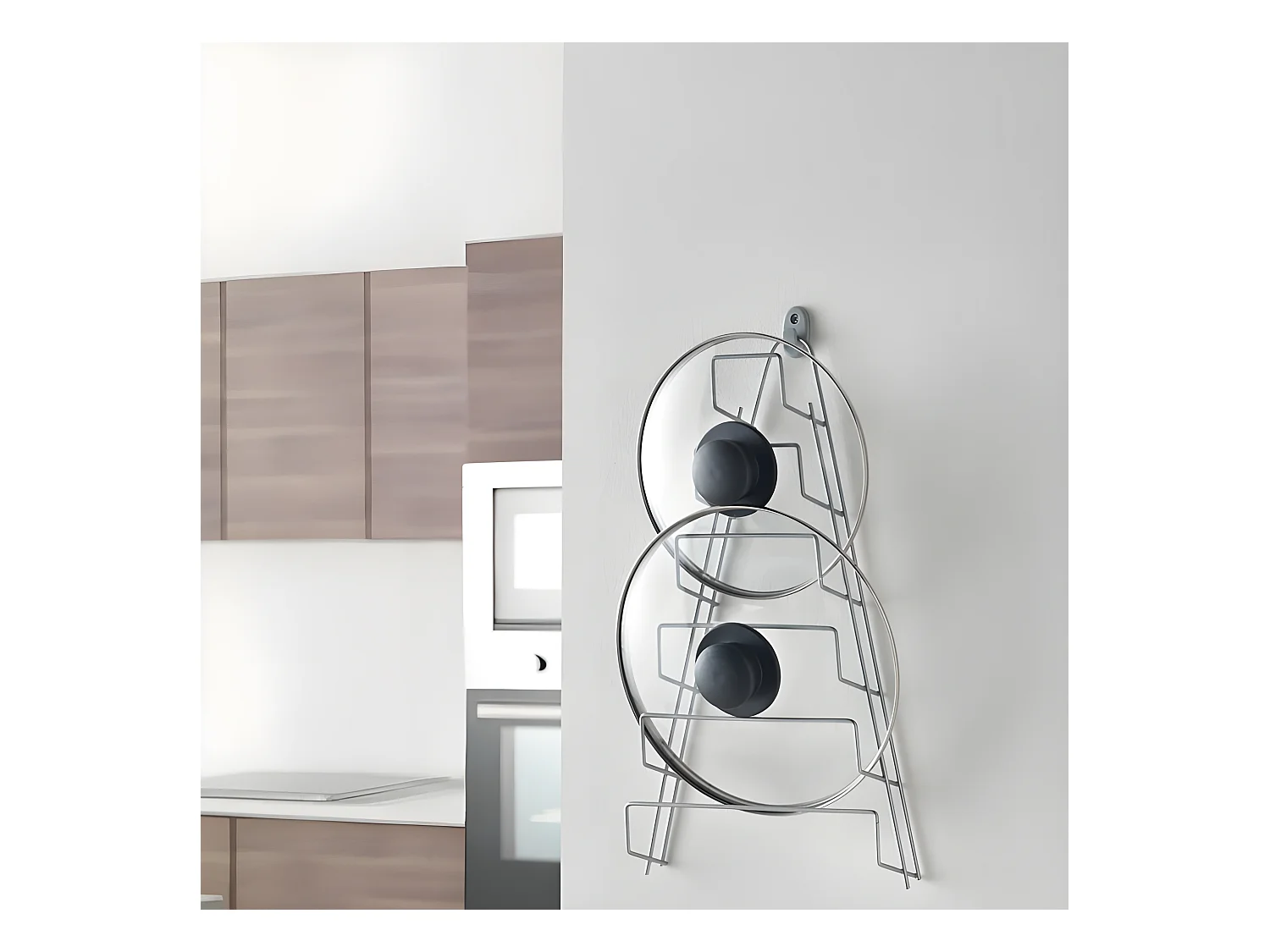 Deckelhalter 6 Fächer MANGO Metaltex Grau 23x7x42 cm Polytherm® Metallic