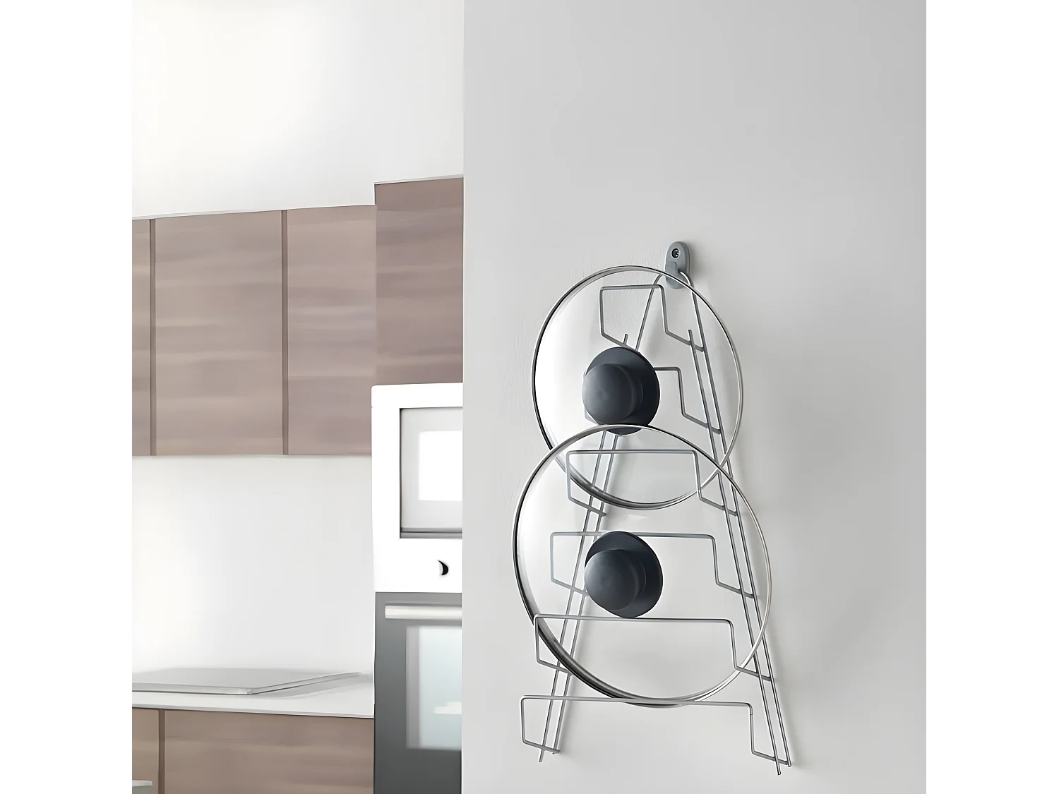 Deckelhalter 6 Fächer MANGO Metaltex Grau 23x7x42 cm Polytherm® Metallic