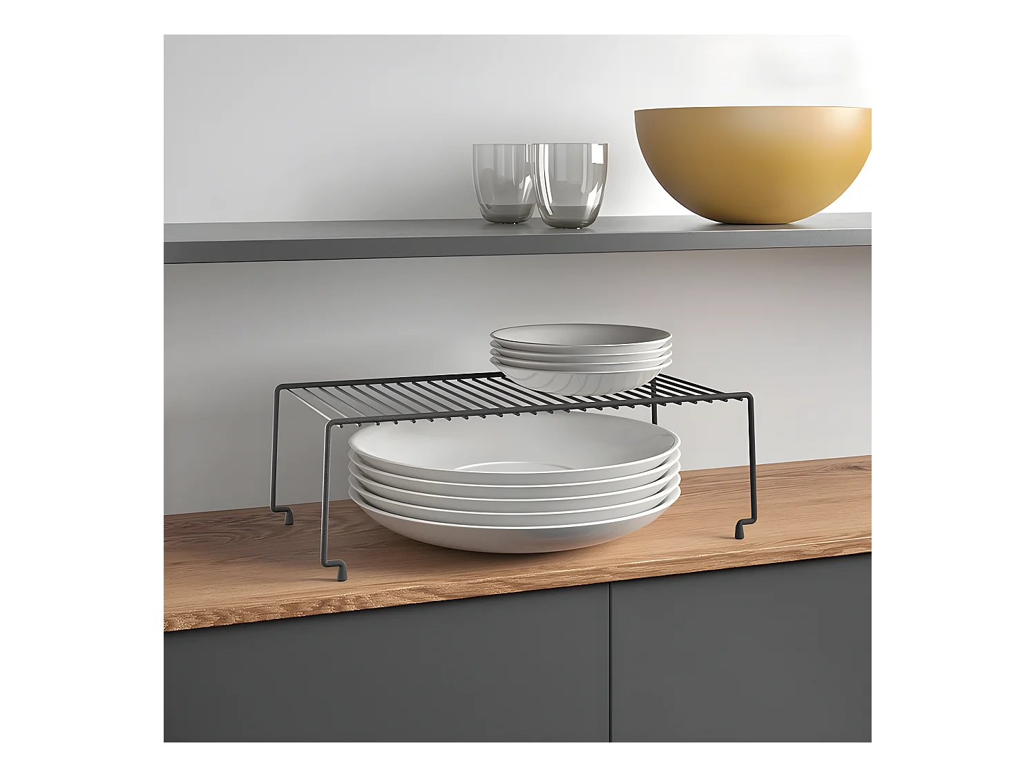 Stapelbare Plank BROOKLYN Serie LAVA Touch-Therm® Zwart 47x23x15 cm