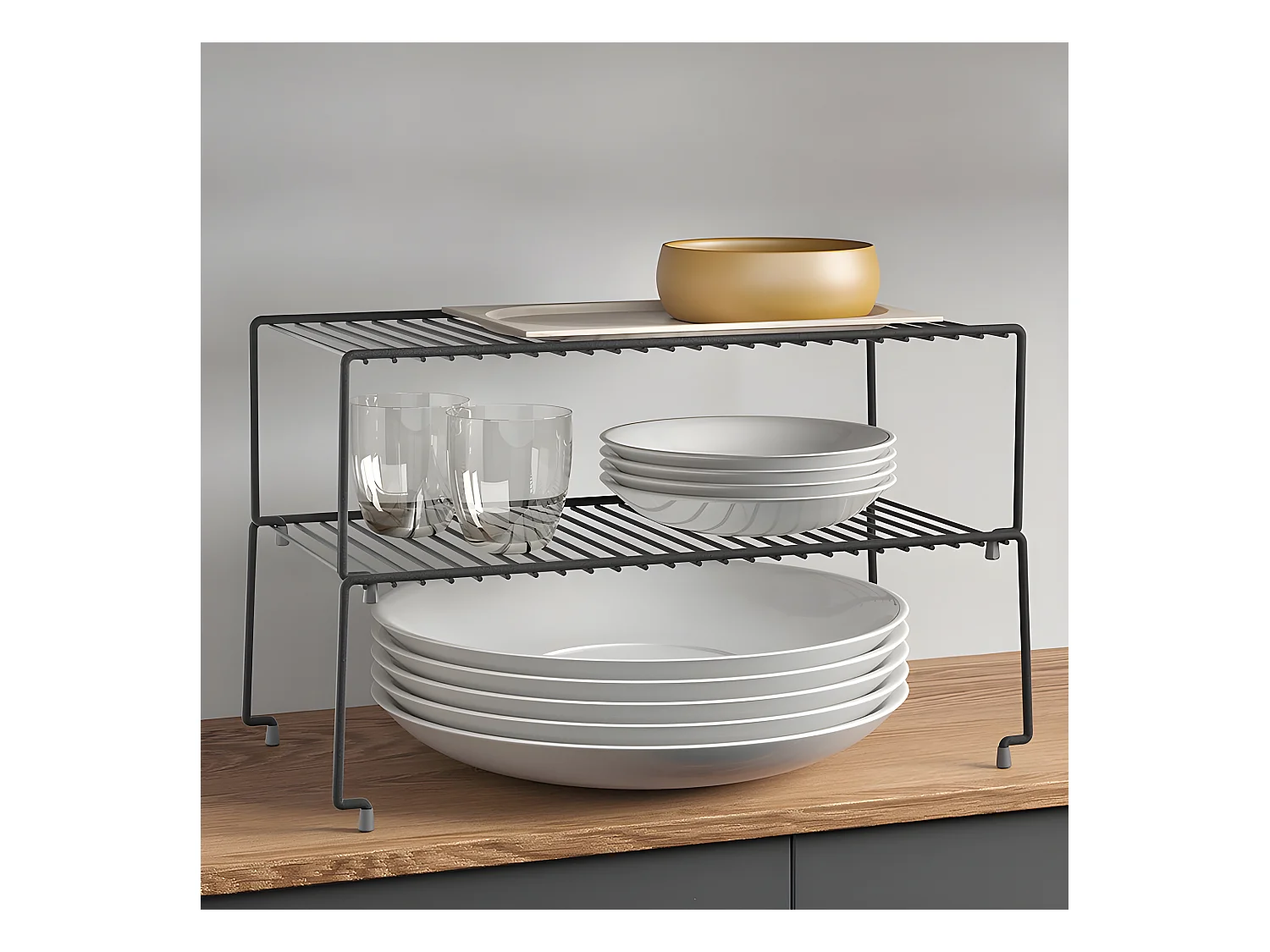 Stapelbare Plank BROOKLYN Serie LAVA Touch-Therm® Zwart 47x23x15 cm