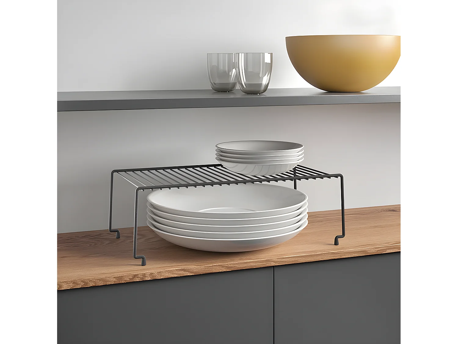 Estante Apilable BROOKLYN Serie LAVA Touch-Therm® Negro 47x23x15 cm