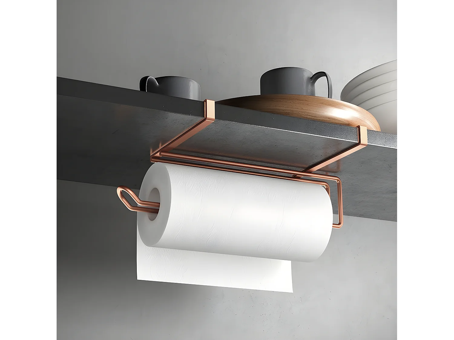 Porte-rouleau Cuisine EASY ROLL Série COPPER de Metaltex. Finition Polytherm COPPER® Couleur Cuivre