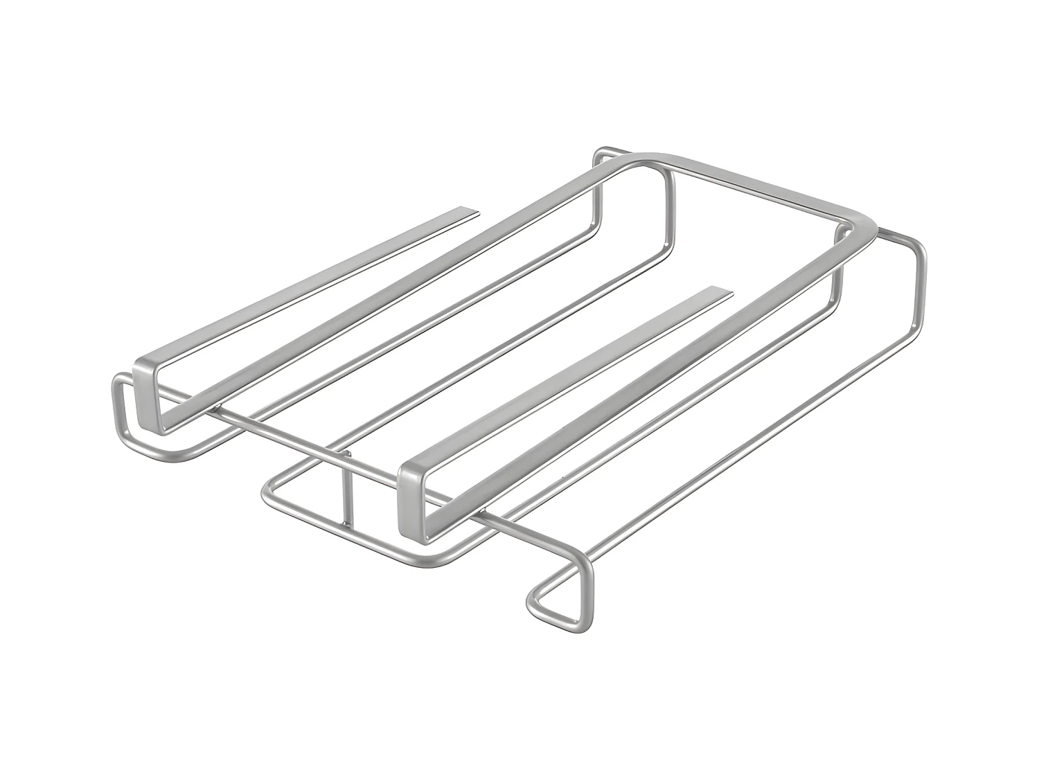 Support Double pour Verres MY GLASS de Metaltex. Finition Polytherm® Couleur Argent