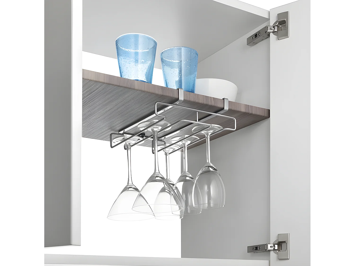 Support Double pour Verres MY GLASS de Metaltex. Finition Polytherm® Couleur Argent