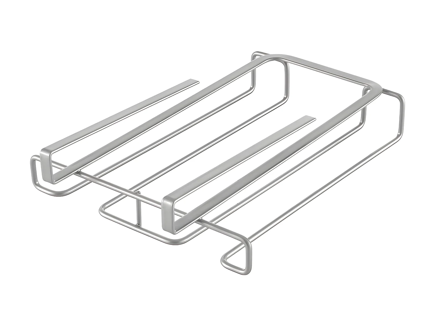 Support Double pour Verres MY GLASS de Metaltex. Finition Polytherm® Couleur Argent