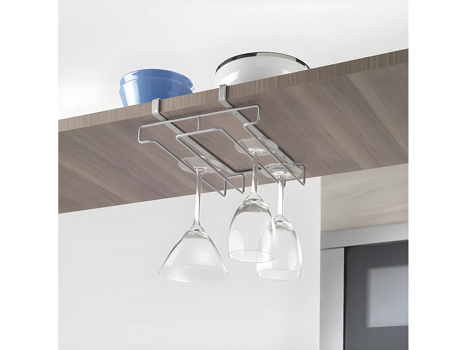 Support Double pour Verres MY GLASS de Metaltex. Finition Polytherm® Couleur Argent