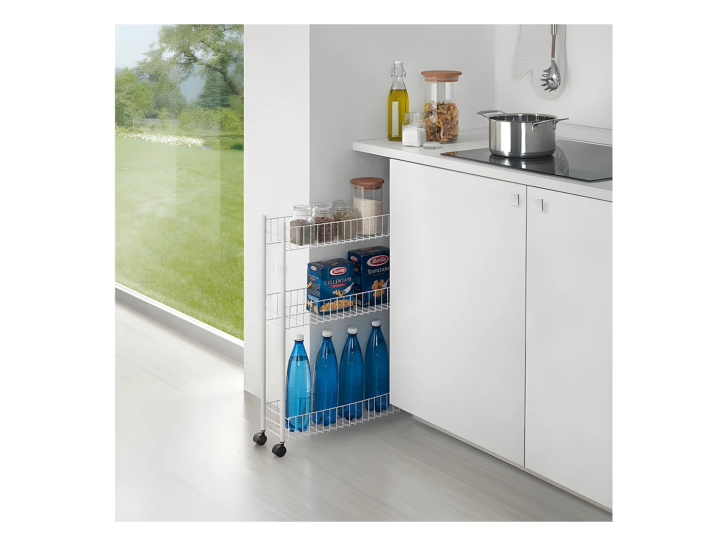 Étagère Multiuso 3 Étages FINO 3 de Metaltex. Finition Polytherm® Couleur Argent