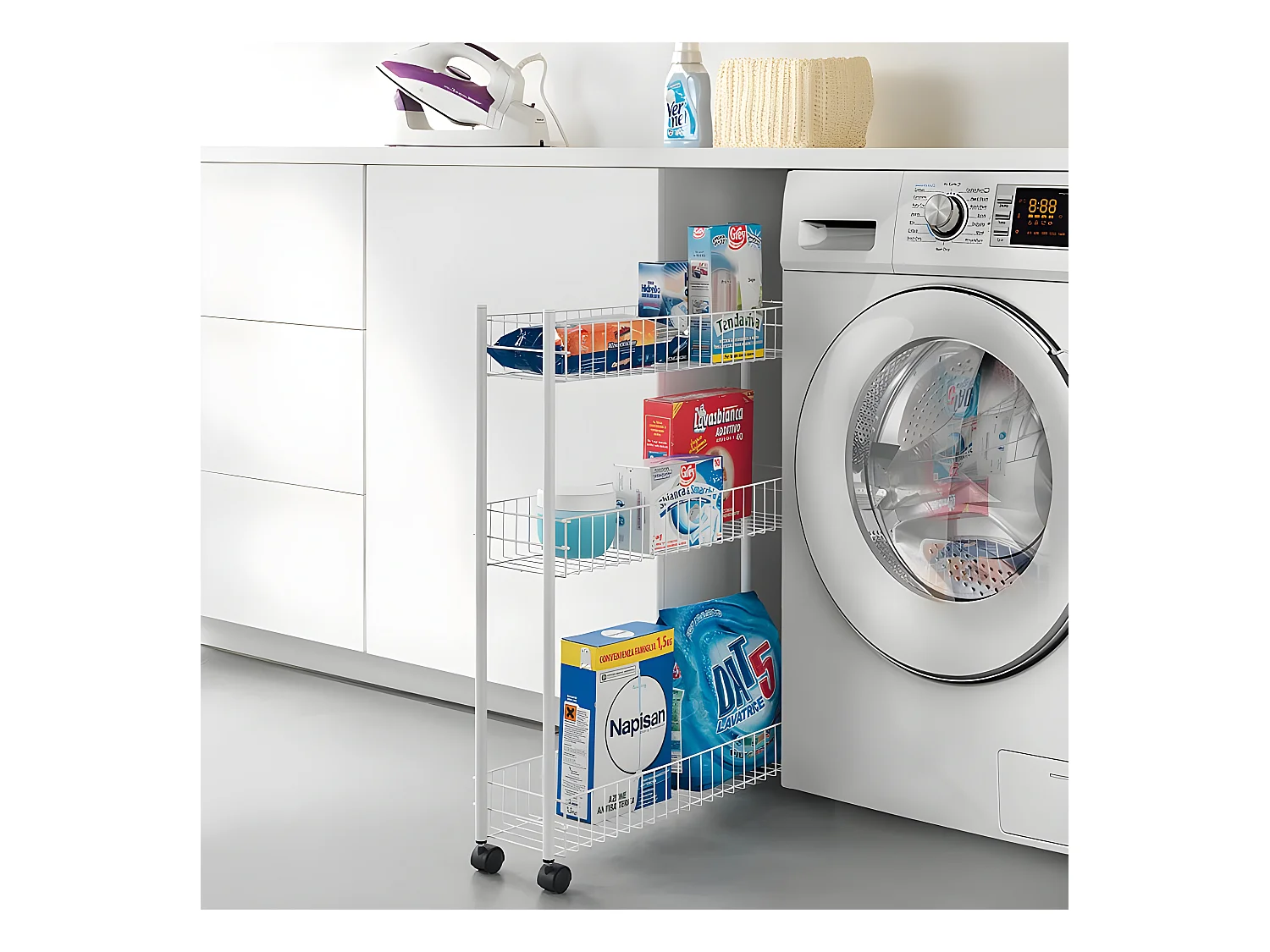 Étagère Multiuso 3 Étages FINO 3 de Metaltex. Finition Polytherm® Couleur Argent