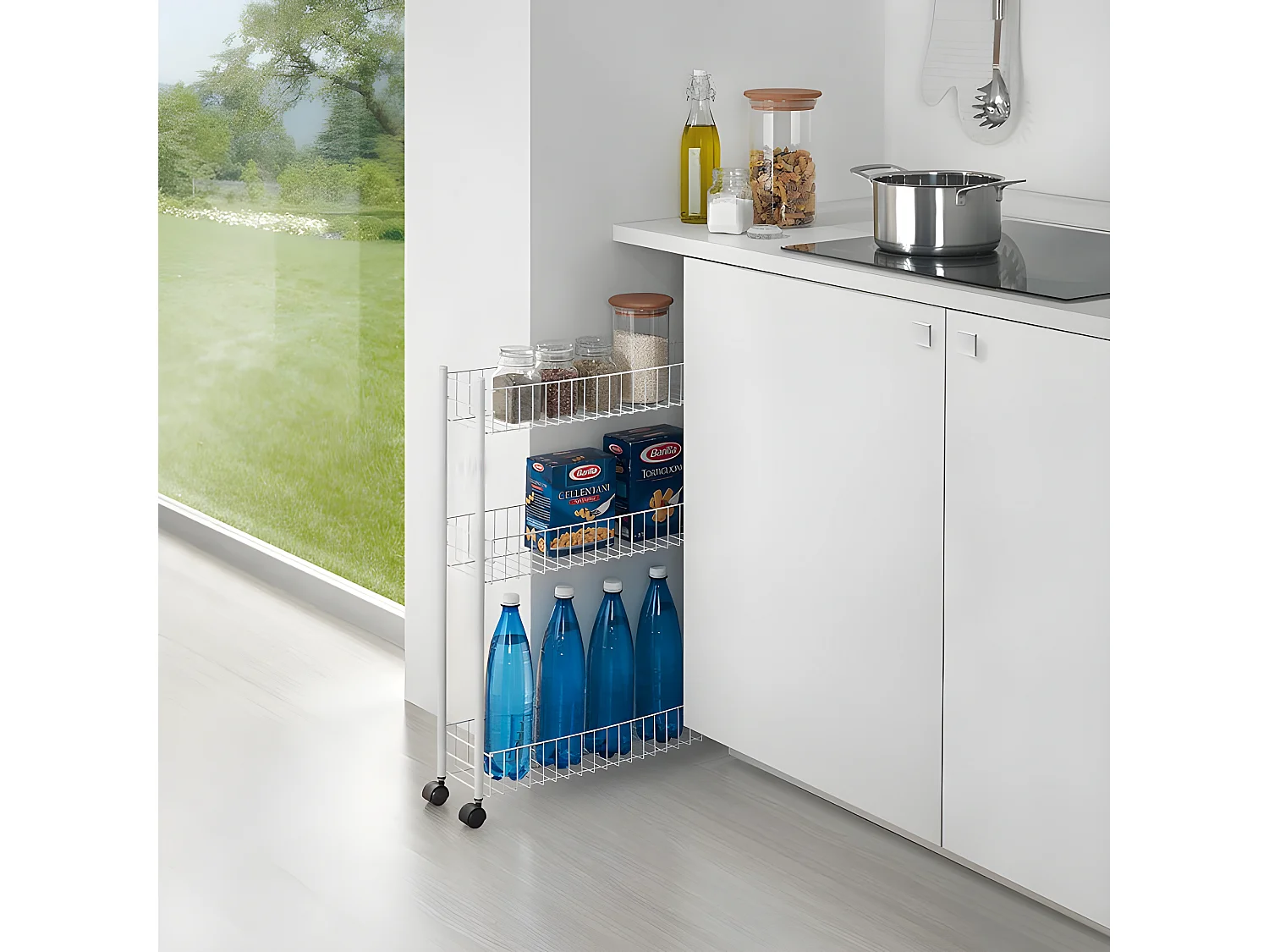 Multifunctionele Etagère 3 Etages FINO 3 Metaltex Zilver 58x16x72 cm