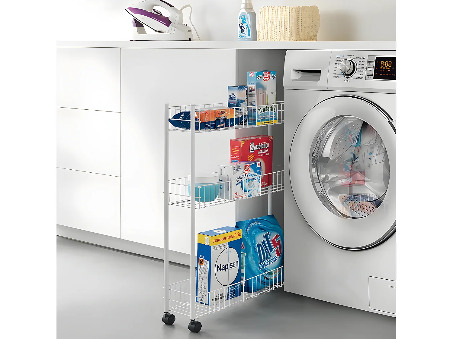 Multifunctionele Etagère 3 Etages FINO 3 Metaltex Zilver 58x16x72 cm