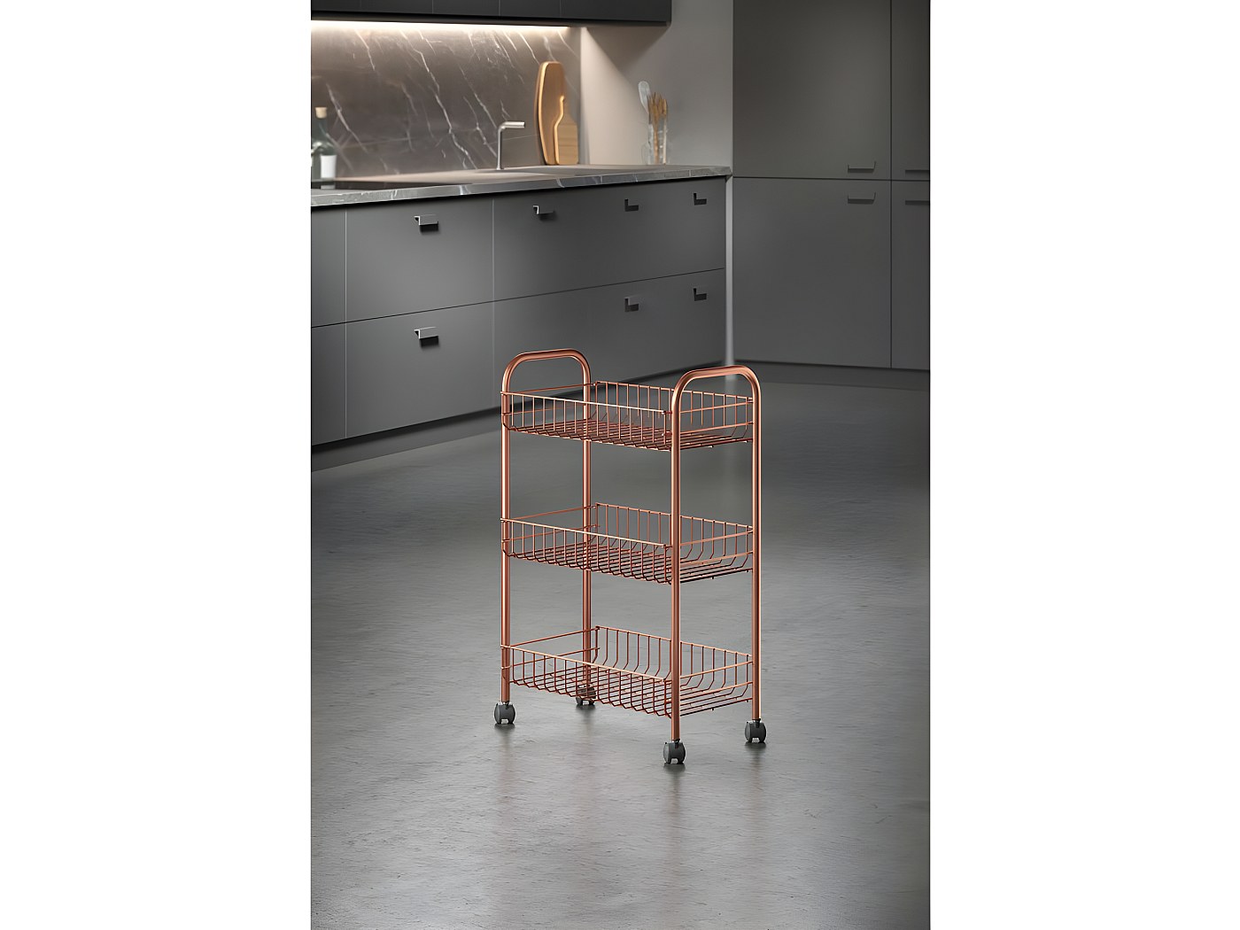 Metaltex Lugano Lava Multifunctional Trolley with Wheels, 3