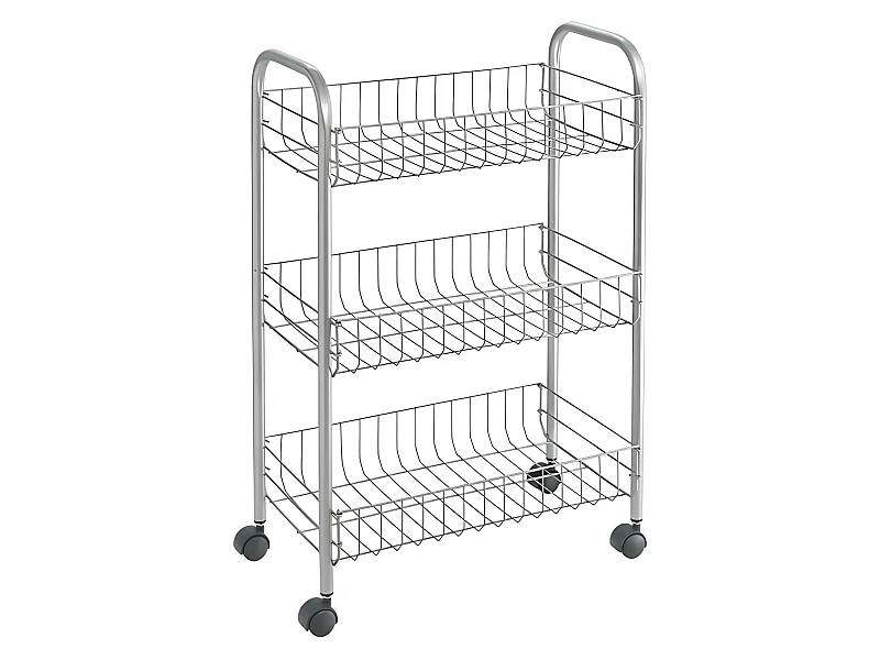 Mehrzweckregal 3 Regale LUGANO von Metaltex 41x23x63 cm Silber