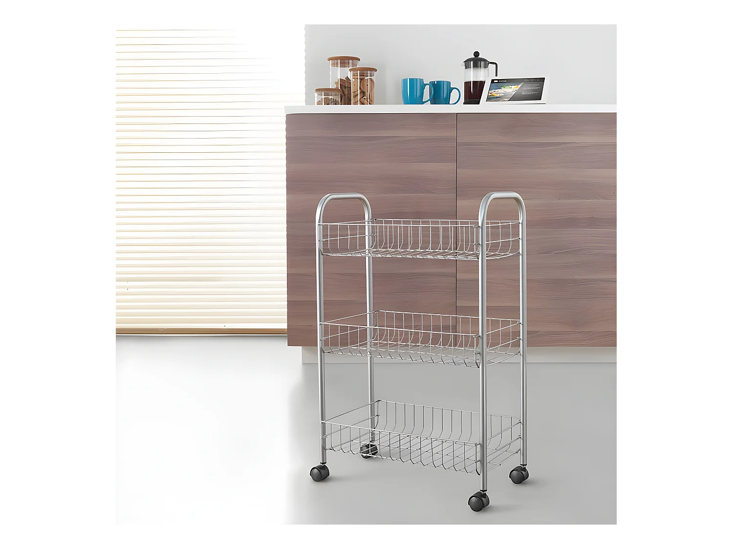 Mehrzweckregal 3 Regale LUGANO von Metaltex 41x23x63 cm Silber