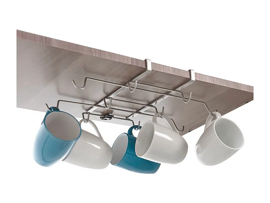 Porte-tasses SPIDER MUG Metaltex, 10 tasses ou mugs, finition Polytherm® couleur argentée.