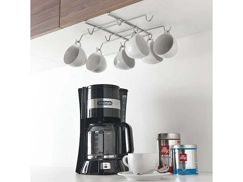 Porte-tasses SPIDER MUG Metaltex, 10 tasses ou mugs, finition Polytherm® couleur argentée.