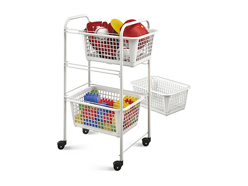 Panier Multifonction 3 Corbeilles Amovibles SAN DIEGO de Metaltex. Couleur Blanc