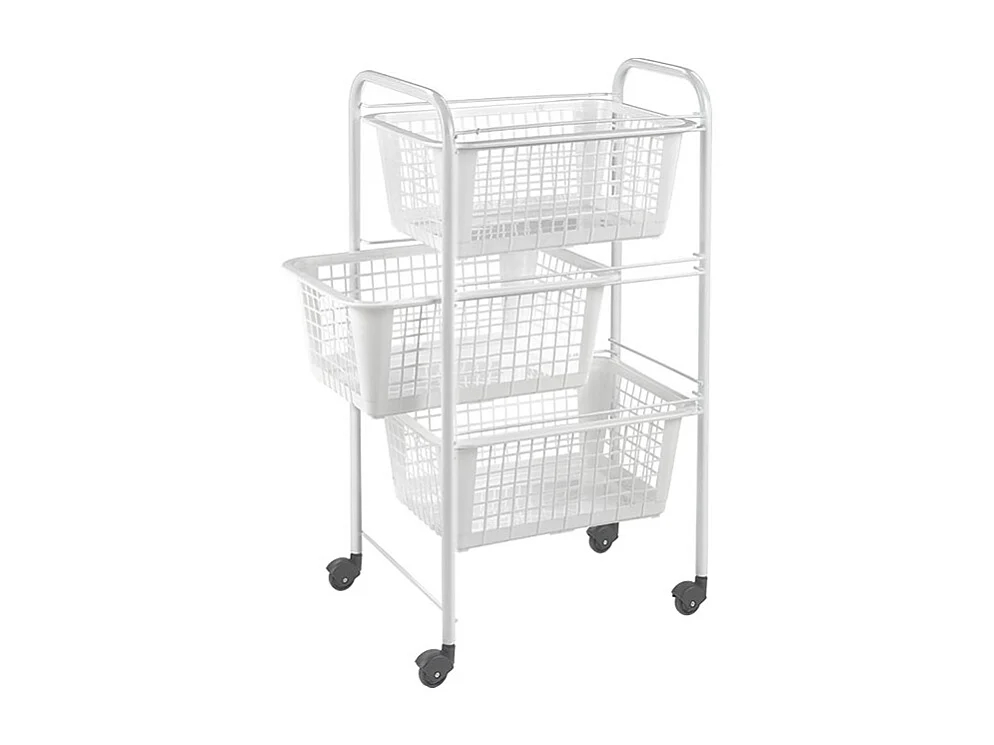 Panier Multifonction 3 Corbeilles Amovibles SAN DIEGO de Metaltex. Couleur Blanc