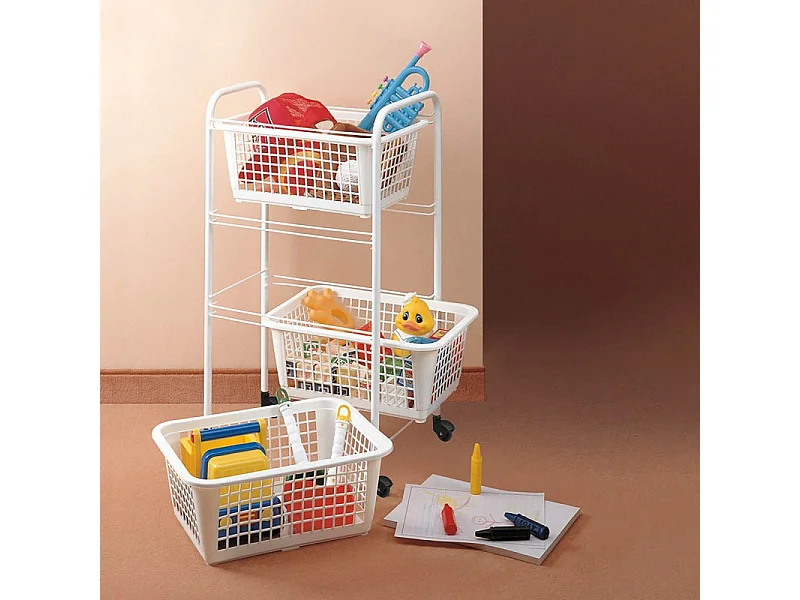 Panier Multifonction 3 Corbeilles Amovibles SAN DIEGO de Metaltex. Couleur Blanc