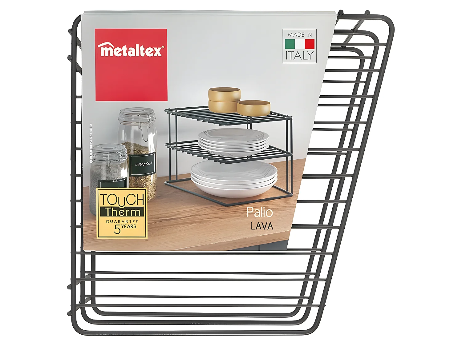 Rangement 3 Niveaux PALIO Série LAVA de Metaltex avec Finition Touch-Therm® Couleur Noir