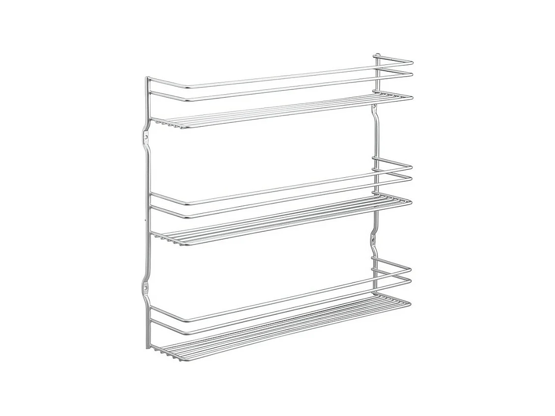 Étagère à épices 3 Niveaux Série PEPITO de Metaltex. Finition Polytherm® Couleur Argent