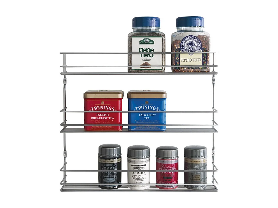 Gewürzregal 3 Ebenen Metaltex Pepito 2 Silber