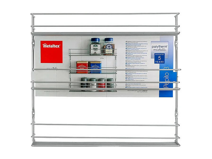 Gewürzregal 3 Ebenen Metaltex Pepito 2 Silber