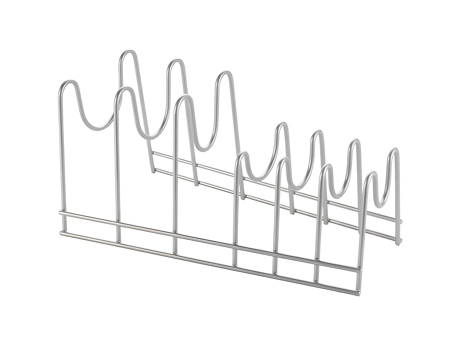 Support de Plateaux/Couvercles avec Poignée 6 Compartiments LIDO de Metaltex. Finition Polytherm® Couleur Gris