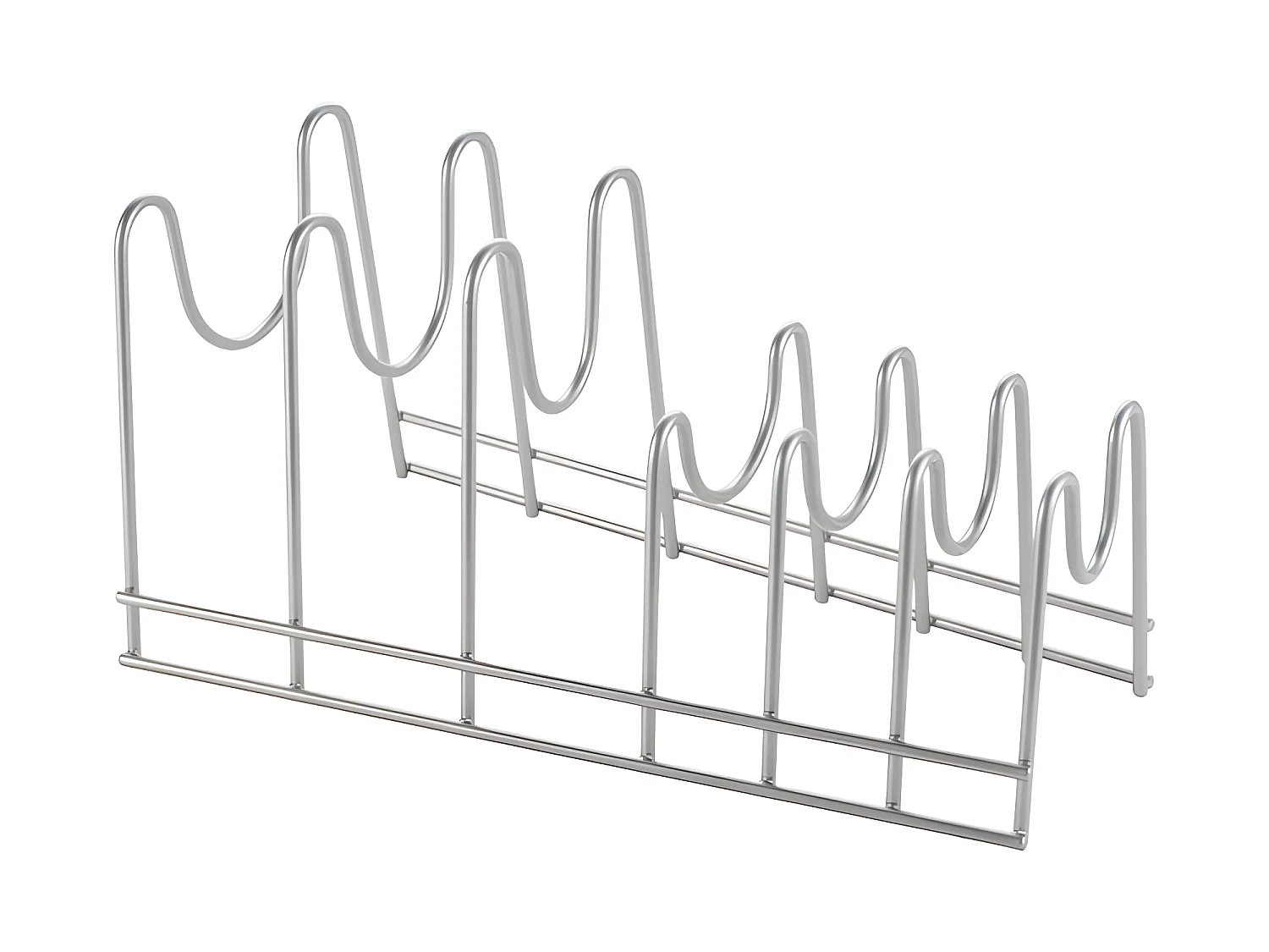 Support de Plateaux/Couvercles avec Poignée 6 Compartiments LIDO de Metaltex. Finition Polytherm® Couleur Gris