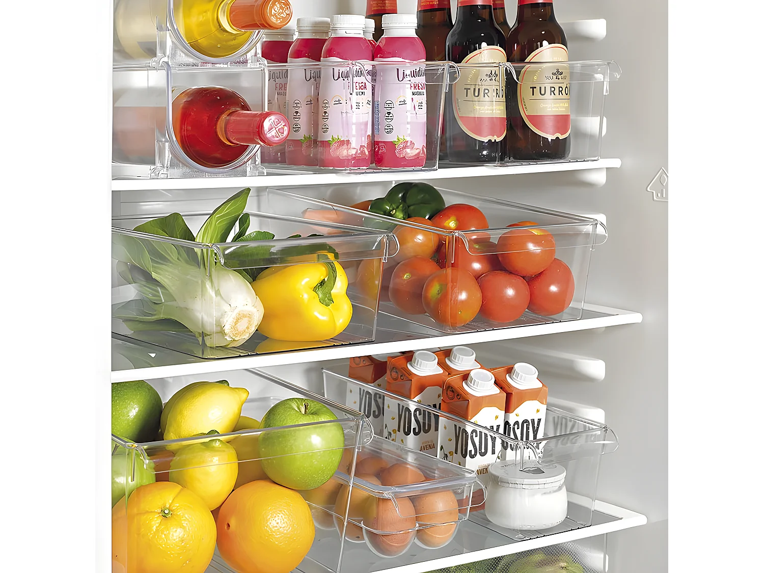 Metaltex Transparante Eierdoos met 14 Vakjes en Handvat - Koelkast Organizer, BPA-vrij, Vaatwasserbestendig