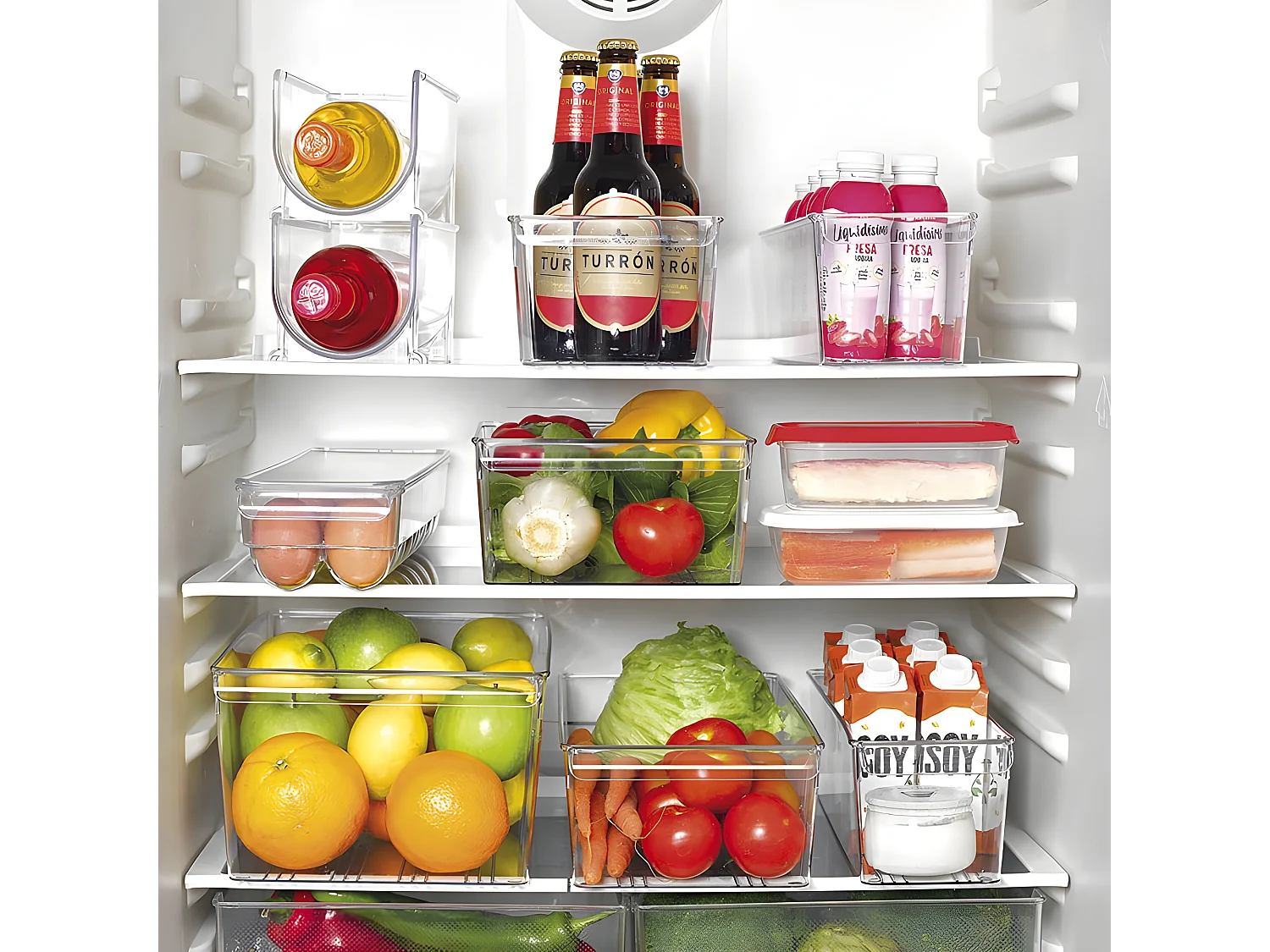 Metaltex Transparante Eierdoos met 14 Vakjes en Handvat - Koelkast Organizer, BPA-vrij, Vaatwasserbestendig