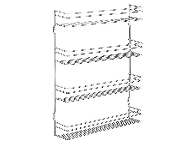 Estantería de Especias de Pared 4 Niveles Pepito Metaltex Plata