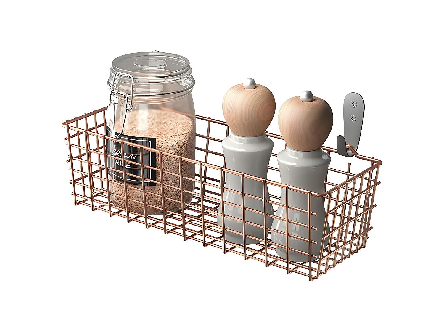 Cesto Multiuso KOALA Série COPPER Metaltex Cobre 33x12x9 cm