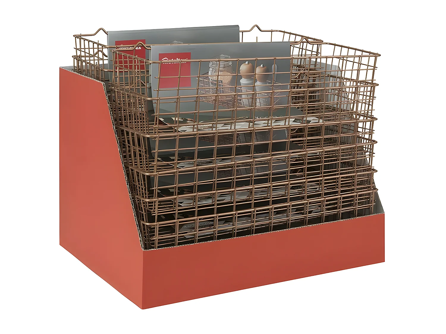 Cesto Multiuso KOALA Série COPPER Metaltex Cobre 33x12x9 cm