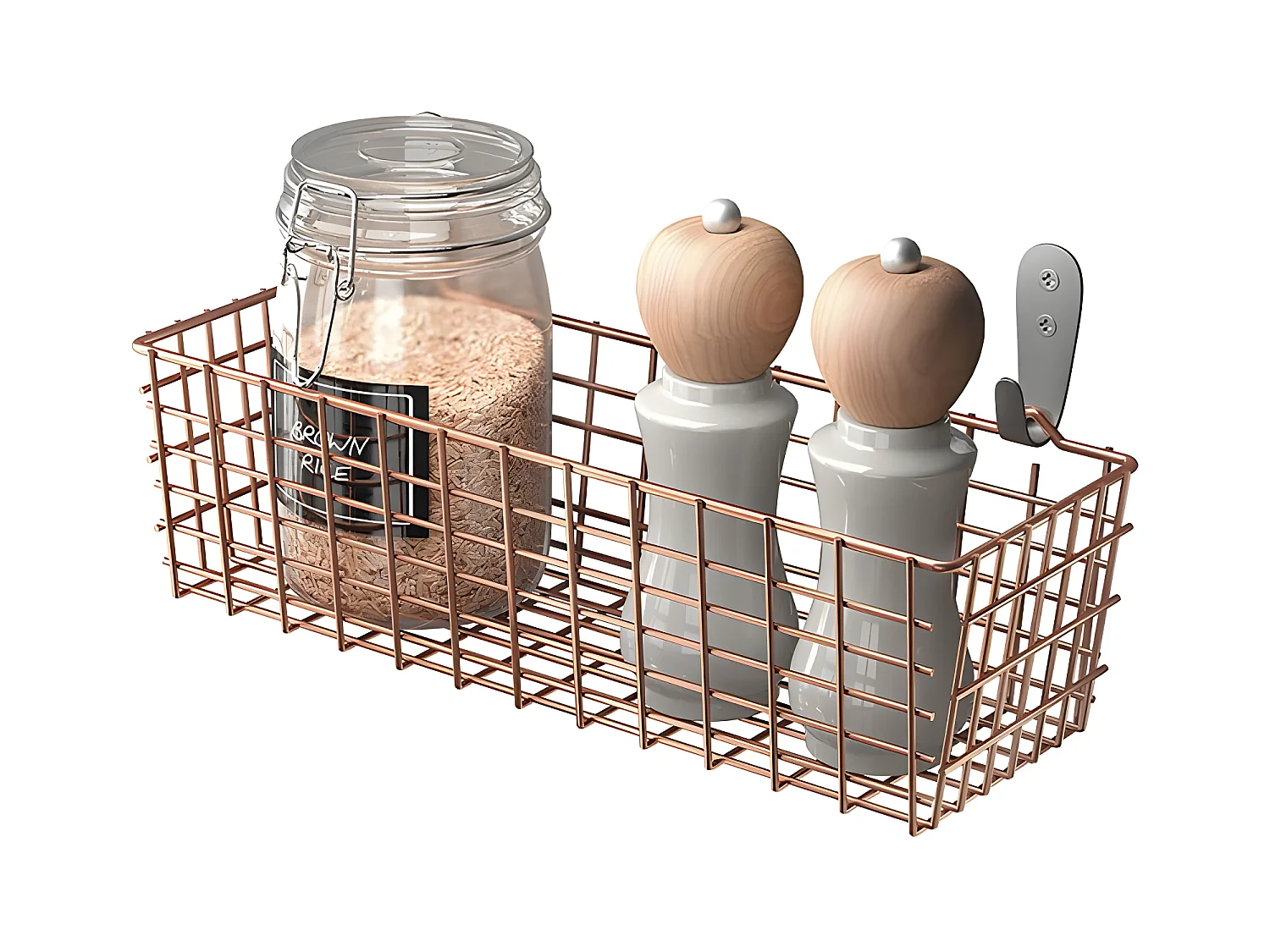 Multifunctionele Mand KOALA Serie COPPER Metaltex Koper 33x12x9 cm