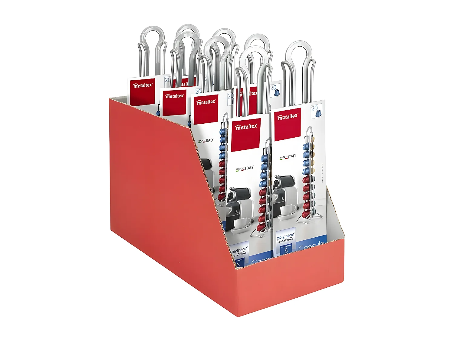 Porte-capsules de Café 20 pièces CAPSULO en métaltex. Finition Polytherm® Couleur Gris