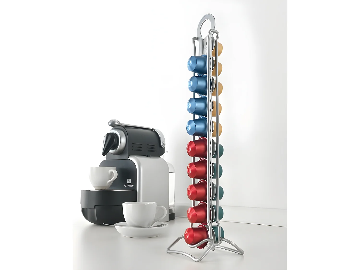 Portacápsulas Café CAPSULO 20 piezas Métaltex Gris Polytherm®