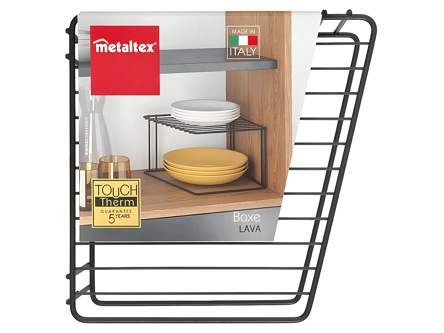 Coin Repose-Pieds 2 Niveaux BOXE Série LAVA en Métaltex. Finition Touch-Therm® Couleur Noir