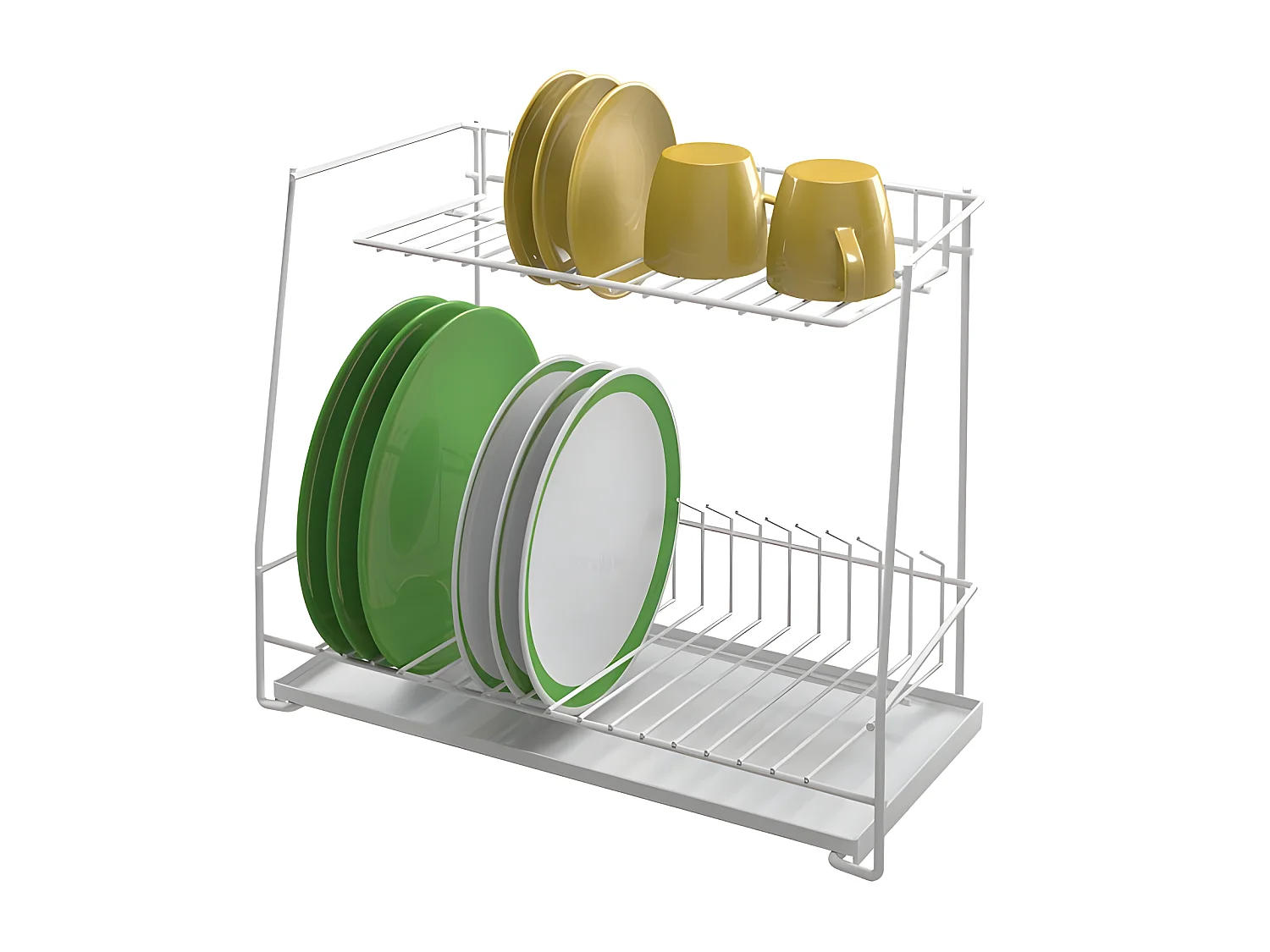 Escurridor de Platos de 2 Niveles LAGON Metaltex Blanco 44x22x36 cm Hecho en Italia